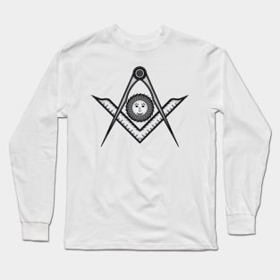 Square, compass and sun - Masonic symbol of Senior Deacon for Blue Lodge Freemasonry Long Sleeve T-Shirt